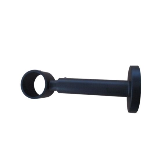 Support Mur Barre Rideaux Œil Fermé Ø28mm Noir Mat - INVENTIV