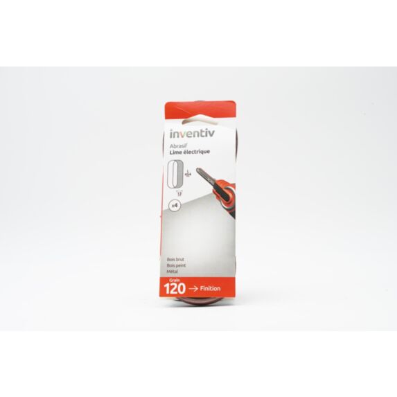 4 bandes abrasif ponceuse à bande 13x454mm Grain 120 - INVENTIV