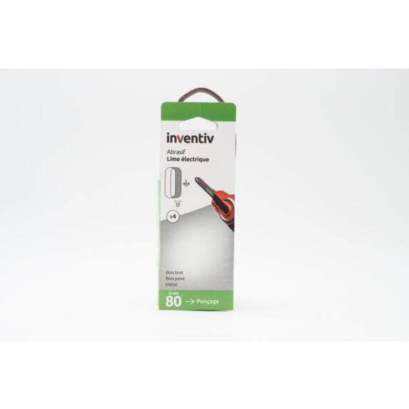 4 bandes abrasif ponceuse à bande 13x454mm Grain 80 - INVENTIV