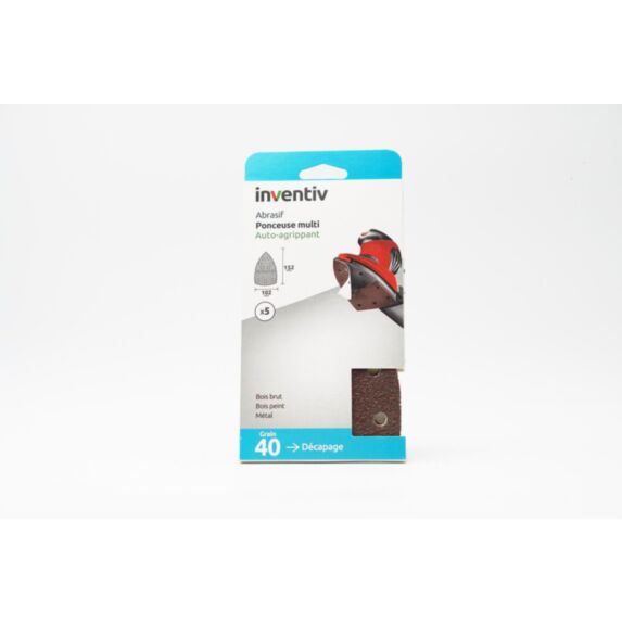 5 Patins abrasifs multi ponceuse 152x102mm Grain 40 - INVENTIV