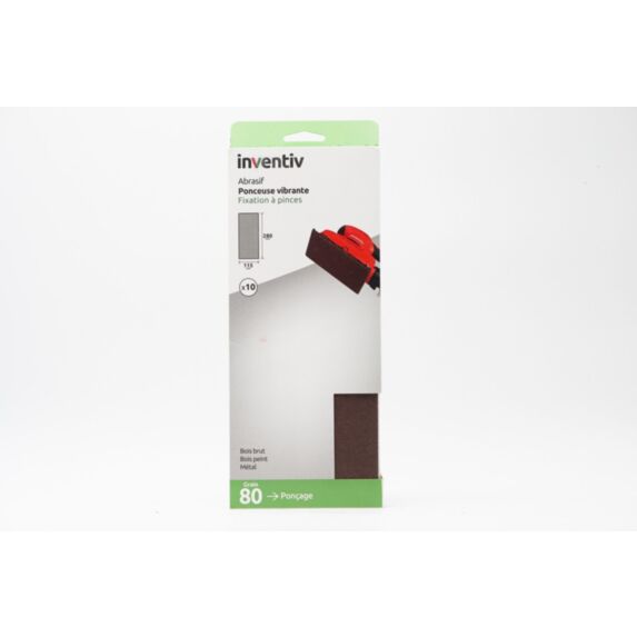 10 Patins non perforé 115x280mm Grain 80 - INVENTIV