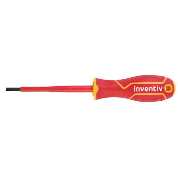 Tournevis plat électricien isolé 4x100mm chrome vanadium - INVENTIV