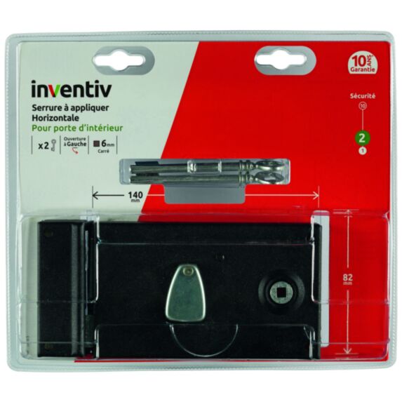 Serrure en applique horizontale 140*82mm, ouverture gauche - INVENTIV