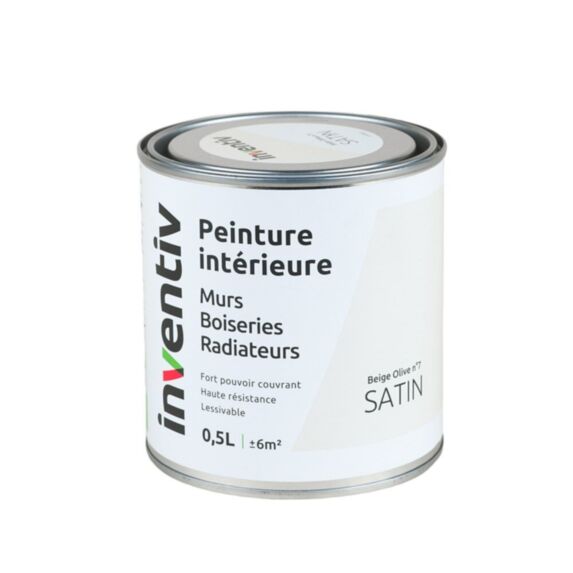Peinture intérieure Murs Boiseries Radiateurs satin beige olive 0,5L - INVENTIV