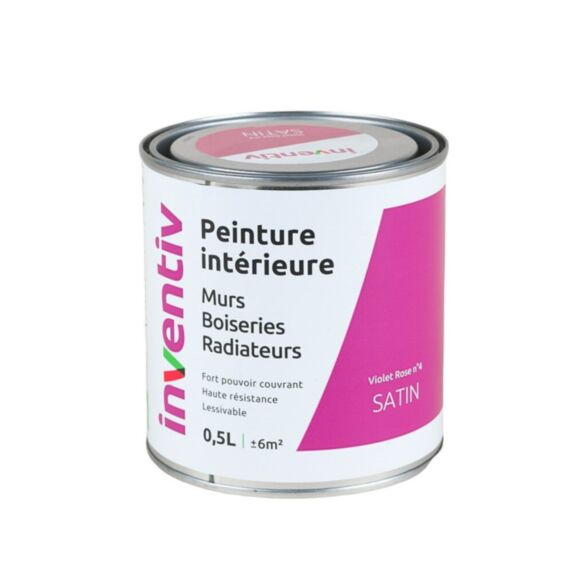 Peinture Murs Boiseries Radiateurs satin 0,5L violet rose 4 - INVENTIV