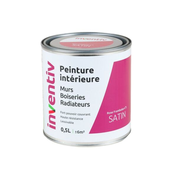 Peinture Murs Boiseries Radiateurs satin 0,5L rose framboise 3 - INVENTIV