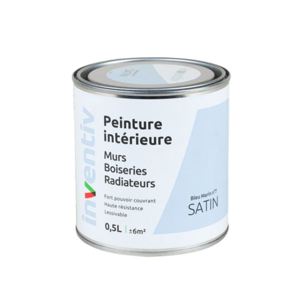 Peinture intérieure Murs Boiseries Radiateurs satin bleu marin 0,5L - INVENTIV