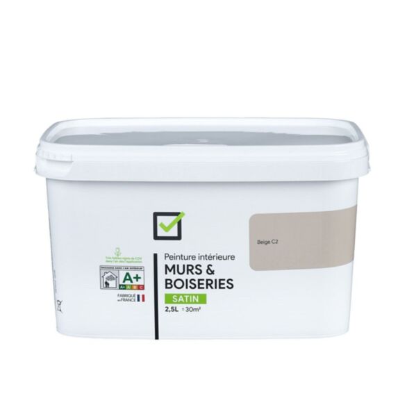 Peinture intérieure satin 2,5L Beige C2
