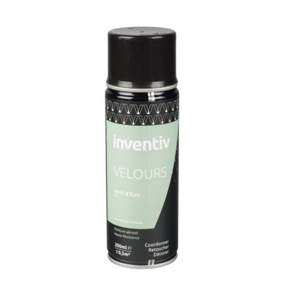 Peinture aérosol Velours 200ml Vert d'eau VF6 - INVENTIV