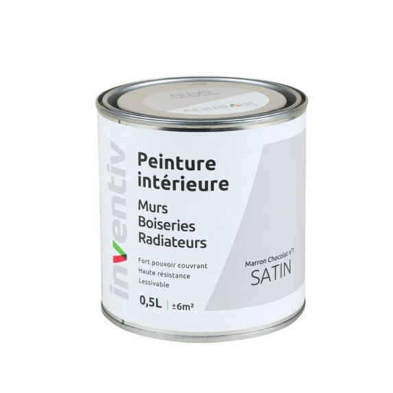 Peinture Murs Boiseries Radiateurs satin 0,5L Marron chocolat 7 - INVENTIV