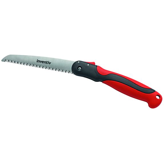 Scie d'élagage pliante lame 18cm rouge - INVENTIV