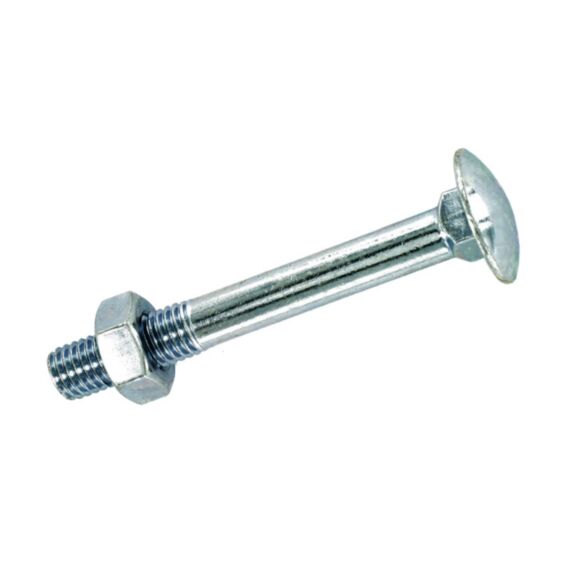 2 boulons tête ronde collet carrré acier zingué 8x10 - INVENTIV