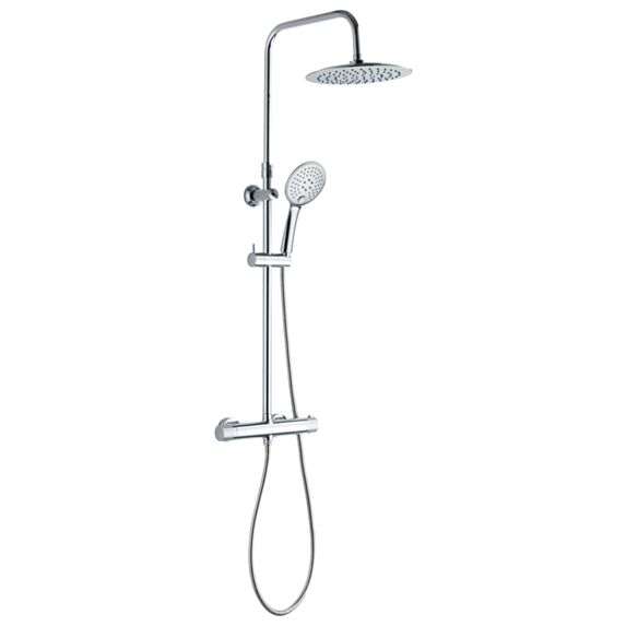 Colonne douche thermostatique Gaia ABS chromée Ø25cm argent - INVENTIV
