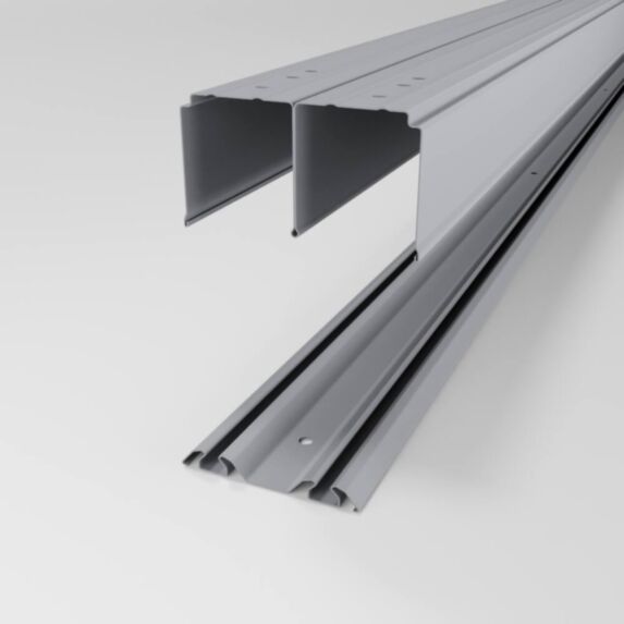 Kit rails haut et bas pour porte de placard Gris mat 180cm - INVENTIV