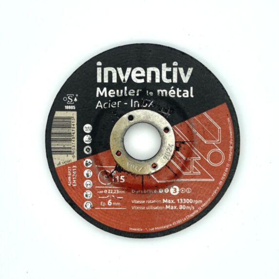 Disque Ebarbage Métal/Inox 115x6mm - INVENTIV