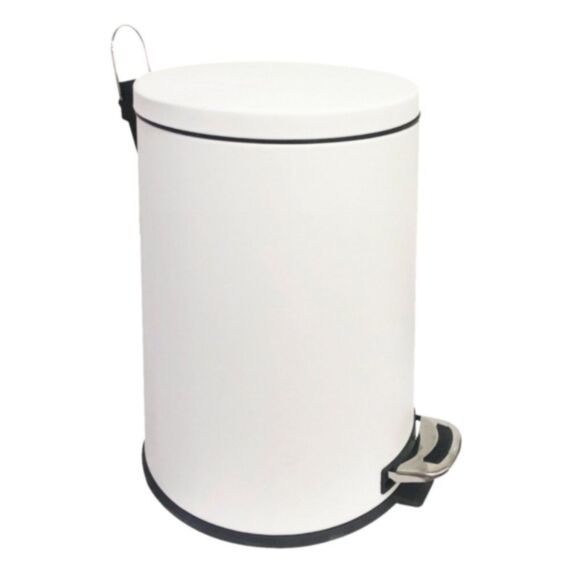 Poubelle salle de bain à pédale Saturne blanc brillant 3L - INVENTIV