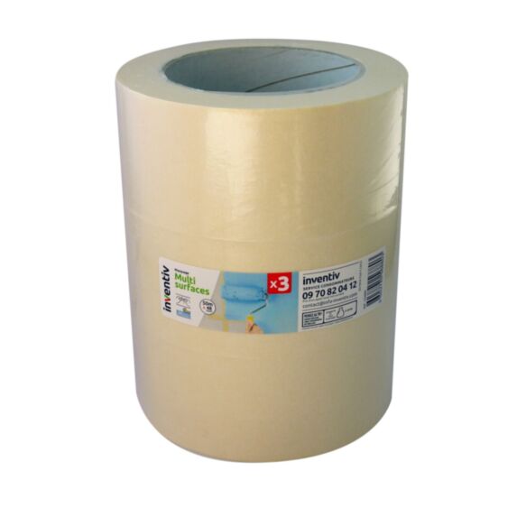Adhésif masquage multi-surfaces 48mmx50m beige x3 - INVENTIV