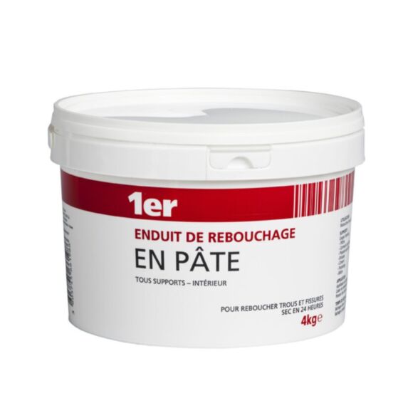 Enduit de rebouchage pâte 4kg blanc intérieur - INVENTIV
