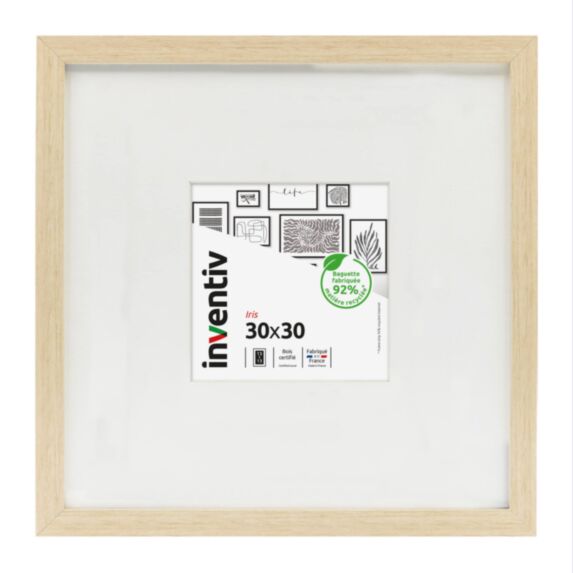 Cadre photo Iris 30 x 30 cm naturel - INVENTIV