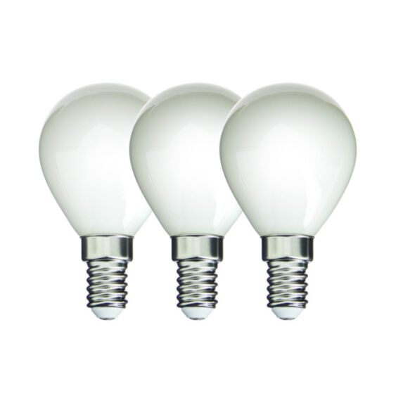 Pack de 3 Ampoules Led Filament 470 Lumens Forme Poire Ambré - INVENTIV