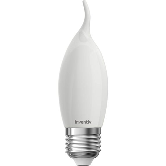Ampoule Filament LED Flamme Coupe vent Opaque E27 470Lm 40W 4000K Blanc neutre - INVENTIV