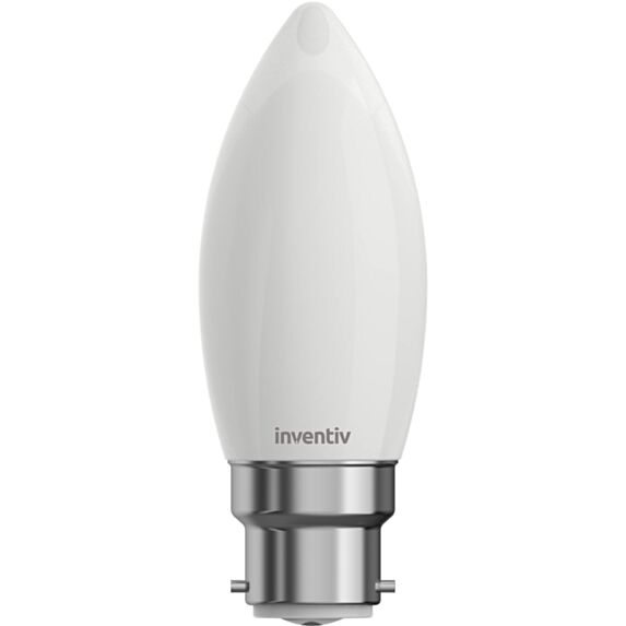 Ampoule Filament LED Flamme Opaque culot B22 470Lm 40W 2700K Blanc chaud - INVENTIV