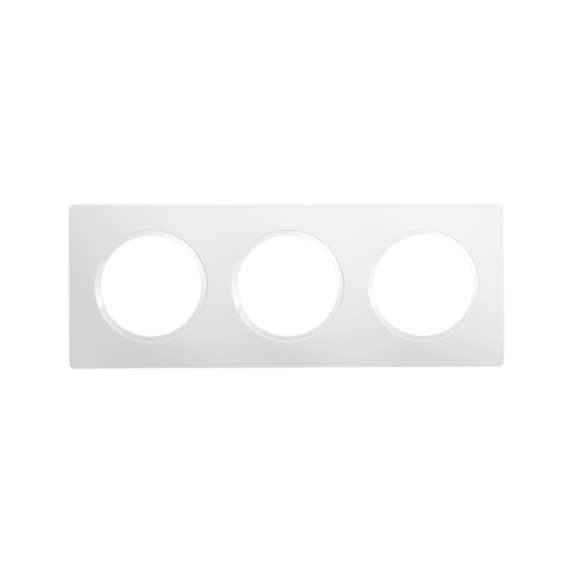 Plaque 3 Postes Eclipse Blanc - INVENTIV
