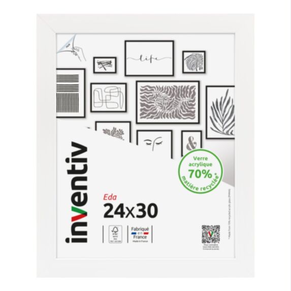 Cadre Eda blanc 24 x 30 cm - INVENTIV
