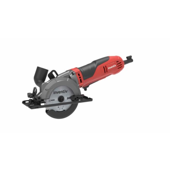 Mini scie circulaire 120mm 750W rouge noir - INVENTIV