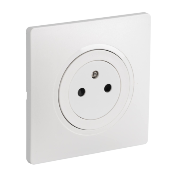 Prise 2P+T Eclipse blanc + plaque - INVENTIV