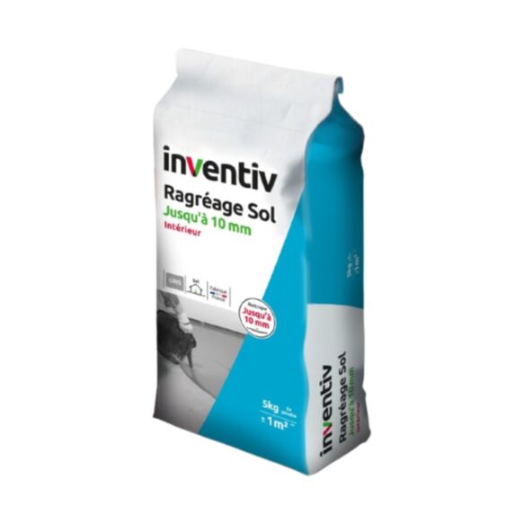 Réagréage sol intérieur 3-10mm gris 5kg - INVENTIV