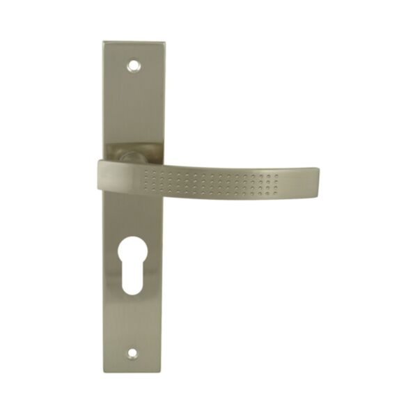 2 poignées de porte Oddie entraxe 165 clé alu/acier nickel mat - INVENTIV