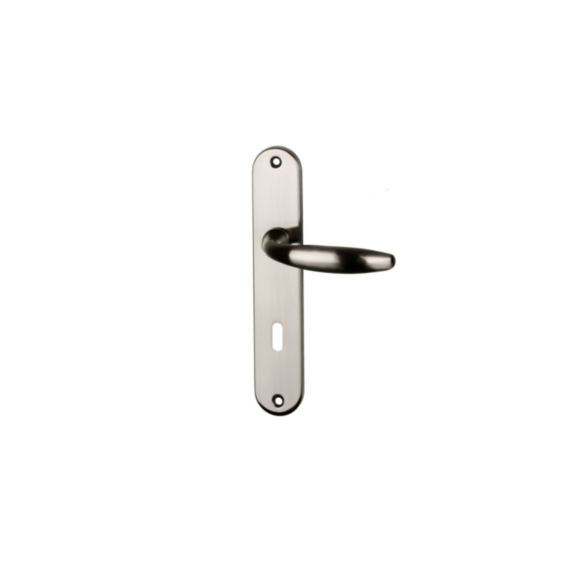 Poignée de porte Pablo entraxe 195 clé nickel alu  - INVENTIV