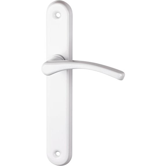 Poignée de porte Poly entraxe 195 bec de cane blanc alu  - INVENTIV