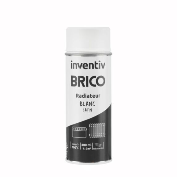 Peinture aérosol Radiateur Blanc Satin 400ml - INVENTIV