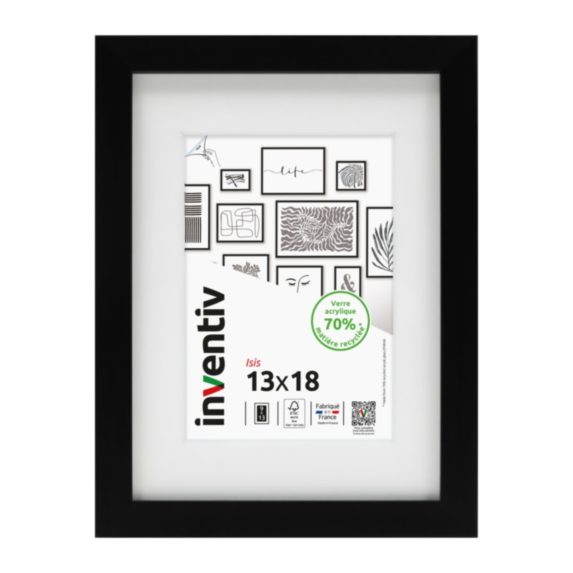 Cadre photo Isis noir 13x18cm - INVENTIV