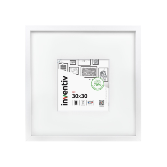Cadre photo Isis blanc 30x30cm - INVENTIV