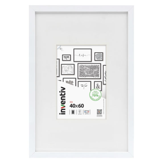 Cadre photo Isis blanc 40x60cm - INVENTIV