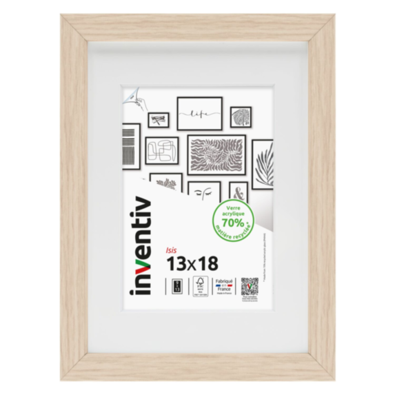 Cadre photo Isis naturel 13x18cm - INVENTIV