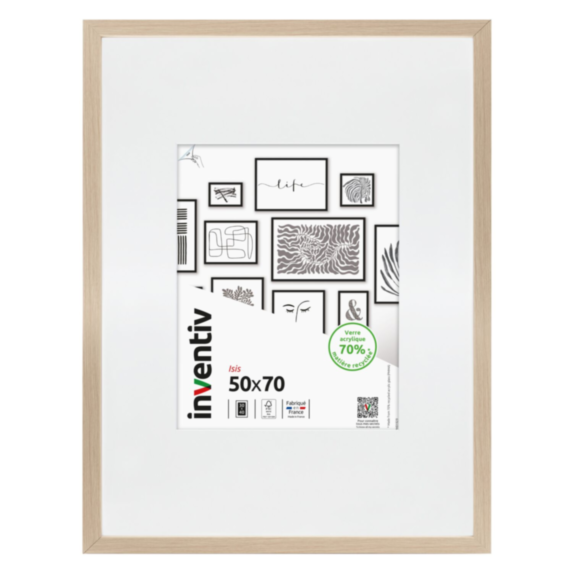 Cadre photo Isis naturel 50x70cm - INVENTIV