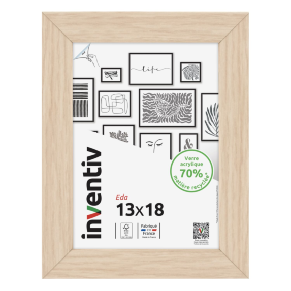 Cadre photo Eda naturel 13x18cm - INVENTIV