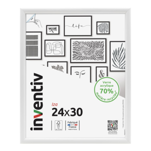 Cadre photo Iza blanc 24x30cm - INVENTIV