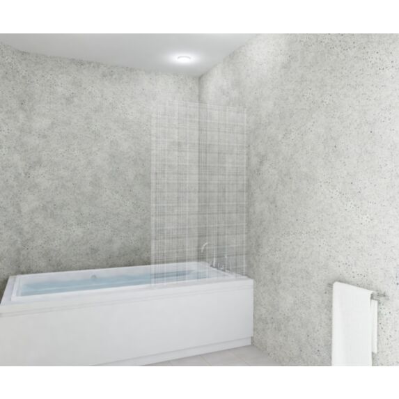 Pare baignoire verre trempé 6mm 1 face easy clean 80,7x135,6cm transparent - INVENTIV