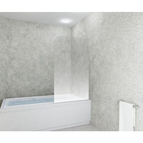 Pare baignoire verre trempé 6mm 1 face easy clean 80,7x135,6cm effet givré transparent - INVENTIV
