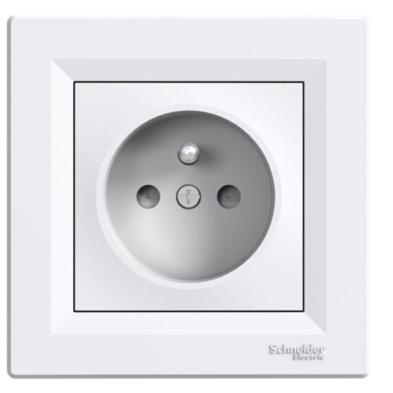 Prise avec terre Asfora blanc - SCHNEIDER ELECTRIC