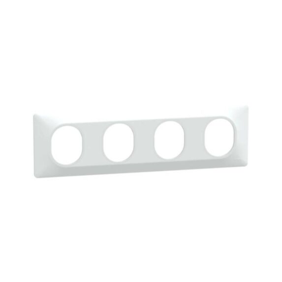 Plaque quadruple horizontale Ovalis blanc - SCHNEIDER ELECTRIC