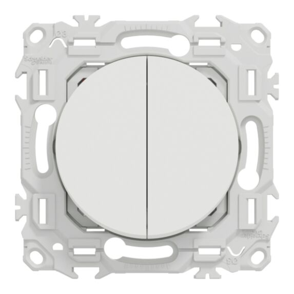 Interrupteur double va-et-vient ou poussoir blanc craie - SCHNEIDER ELECTRIC