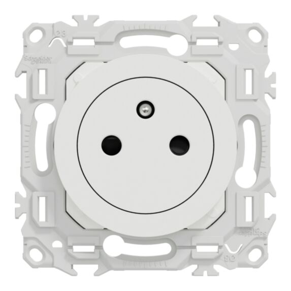 Prise 2P+T affleurante blanc craie - SCHNEIDER ELECTRIC