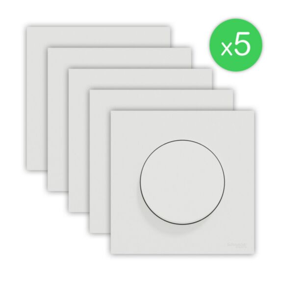 Interrupteur Odace lot 5 va-et-vient/poussoir blanc - SCHNEIDER ELECTRIC