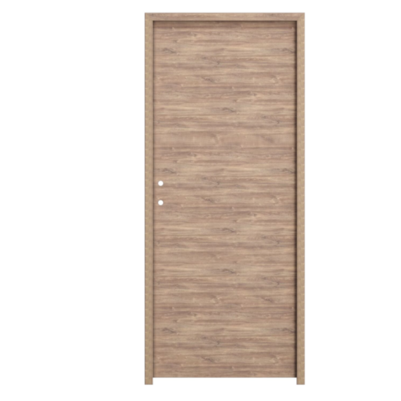 Bloc porte mélaminé chêne foncé poussant gauche 2040x730mm huisserie MDF 72x45mm - BALLAY